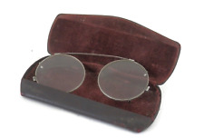 Edwardian Era Pince Nez Clip On Eyes Glasses w/Chased Design & Original Case picture