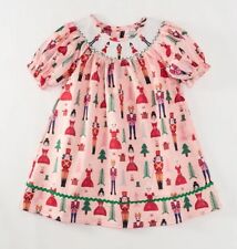 NEW Boutique Christmas Nutcracker Girls Smocked Embroidered Dress picture