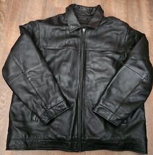 Claiborne Outerwear Black Lambskin Black Leather Jacket XL Men picture