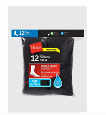 Hanes Men's BIG & TALL Crew Socks 12 Pack Comfort Cotton Fresh IQ size 12-14 picture