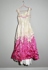 Vintage 1950s Couture Pink + White Floral Gown Formal Dress Repair Study AS IS picture