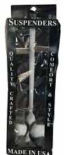Jackster Men's Black 38” Long Adjustable Suspenders Button  Made in the USA picture