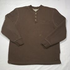 Stanley Waffle Knit Sherpa Lined Henley Brown Shirt Mens XL Workwear Insulated picture