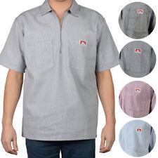 Ben Davis Men's Short Sleeve Color Stripe Cotton Blend Pockets 1/2 Zip Shirt picture