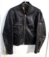 Vintage Men's FIDELITY Boston Outerwear Black Leather Biker Motorcycle Jacket Sm picture