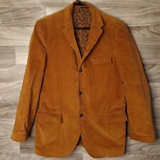 Vtg GTO by Campus Brown Corduroy Blazer Sport Coat Geo Lining Made In USA 20x28 picture
