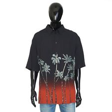 CELINE 1950$ Black Hawaiian Shirt - Sequin Embroidered Sunset Palm Trees Print picture