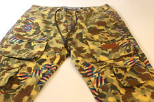 BILLIONAIRE BOYS CLUB  CARGO ARMY CAMOUFLAGE PANT IN MULTICOLOR SIZE 34 picture