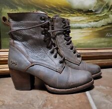 Bed Stu Judgment boots 8.5 Distressed Gray Bedstu Lace Up Granny Boot  picture