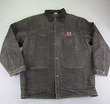 Vintage BD County Jacket Mens XL Black Denim Blanket Lined Chore Coat Heavy Duty picture