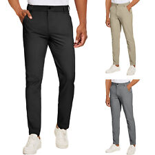 Men's Stretch Dress Pants Waterproof Slim Fit Golf Casual Workwear Chino Trouser picture