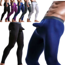 Men's Stretch Smooth Underwear Long Johns Pants Thermal Bulge Pouch Legging picture