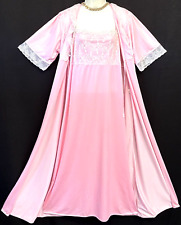 VTG PRESTIGE New York Pink Nylon Nightgown & Peignoir Set Lingerie Sz L NEW NOS picture