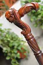 Skull Wooden Hand carved Cane Rustic Hand Carved Walking Stick with Natural Hand picture