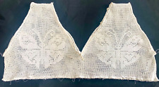 antique 1900s crochet nightgown yoke w butterflies LG to XL some orig. ribbon picture