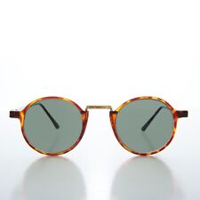 Round Tortoise Vintage Sunglasses With Black Temples - Brook picture