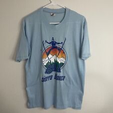 Vintage 70s T Shirt Single Stitch Blue Sierra Blanca Ski Resort XL Downwear picture
