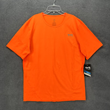 TYR T-Shirt Men's Large Orange Loose fit Running Tee cool dry short sleeves picture