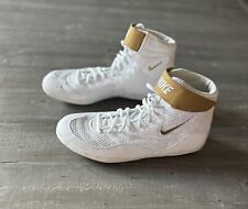 New RARE Nike Inflict 3 Wrestling Shoes White Gold Mens Size 10 #325256-100 picture