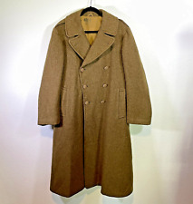 WWII WW2 36R US Army Enlisted Trench Coat Overcoat Heavy Wool Green Vintage picture