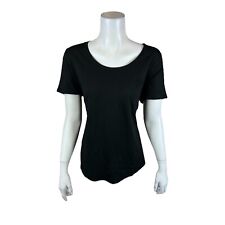Soulgani Active Chaos & Beauty Short Sleeve Top with Side Slits Black Large Size picture