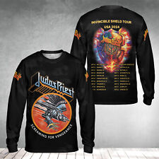 SALE_ Judas Priest Invincible Shield 2024 Tour 3D Long Sleeve Shirt S-5XL picture