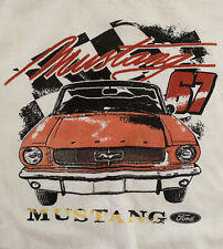 Vintage 90s 1967 Ford Mustang Crewneck Sweatshirt Cream Men XL OFFICIAL FORD picture