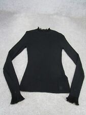 Ted Baker Shirt Womens 1 Black Ribbed Stretch Long Sleeve Tee picture