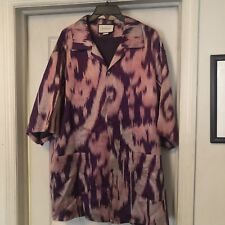 NWT $1,700 Gucci Men's Violet-Aubergine Retro Big Bowling Shirt Size IT 58 picture