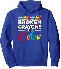 Broken Crayons Still Color Mental Health Awareness Unisex Hooded Sweatshirt picture