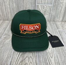 Filson Harvester Outfitter Since 1897 Rope Spruce Green Trucker Snapback Cap Hat picture