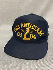 USS Antietam CG 54 Hat Men's Blue US Navy Snapback Vintage New Era Rattlesnake picture