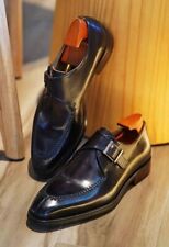 Buy Premium Quality Hand Dyed Men's Genuine Black Leather Monk Strap Dress shoes picture