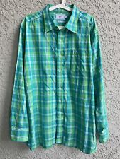 Southern Tide Button Down Shirt Men's Classic Plaid Blue Green L/Sleeve XL #1924 picture