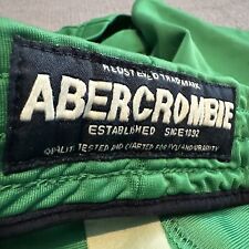 Vintage Abercrombie & Fitch Large Green Blue Stripe Basketball Mens Gym Shorts picture