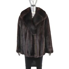 Mahogany Mink Jacket with Fox Collar - Size XXL picture