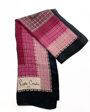 PIERRE CARDIN silk scarf red Geometric women vintage 79*80 cm picture