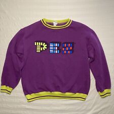 Vintage PEZ CANDY Sweatshirt MENS XXL Purple Ringer Big Spellout Logo BLITZZ picture