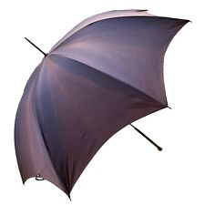 Victorian Antique Sterling Silver Repousse Handle Umbrella 39.5” Parasol Purple picture