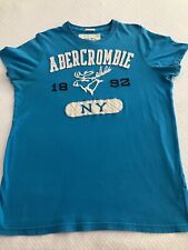 Vtg Abercrombie Fitch Muscle L Shirt Appliqué Spellout NY Embroidery Moose VHTF picture