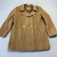 L.L. Bean Women's Peacoat Jacket Double Breasted Thinsulate Tan Beige Sz 12 picture