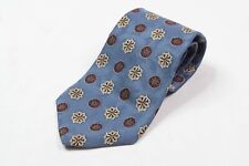 Vintage Liberty of London Neck Tie Mens Blue Gemstone Floral Silk Made in USA picture
