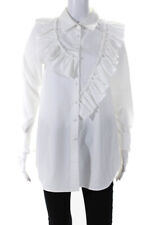 Adeam Womens Asymmetric Ruffle Shirt White Size 2 picture