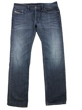 Diesel Industry Safado Mens 33x32 Blue Slim Straight Button Fly Denim Jeans picture