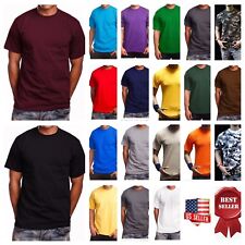 Mens T- Shirt HEAVY WEIGHT Plain Crew Neck Cotton S-7X & LT-5XLT Big and Tall picture