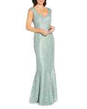 Aidan Mattox Sweetheart Lace Embroidered Mermaid Gown Women's 4 Celadon Zippered picture
