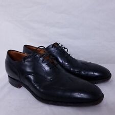 Church's Black Leather Wingtip Shoes Full Brogue Custom Grade Oxford 10.5 C picture