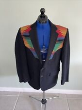 Vintage Silverado Southwestern Aztec Blazer Jacket Mens Large Made USA picture
