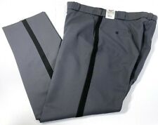 NEW FLYING CROSS MENS POLY WOOL PANTS SLATE GREY WITH BLACK STRIPE 42 UNHEMMED picture