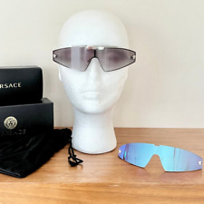 NWT Versace 2265 Triangular Interchangeable Eyewear Sunglasses SilverGray unisex picture
